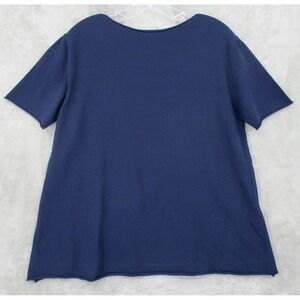 BIANCALANCIA Sweater Womens Medium Lightweight Stretch Knit Navy Blue Italy